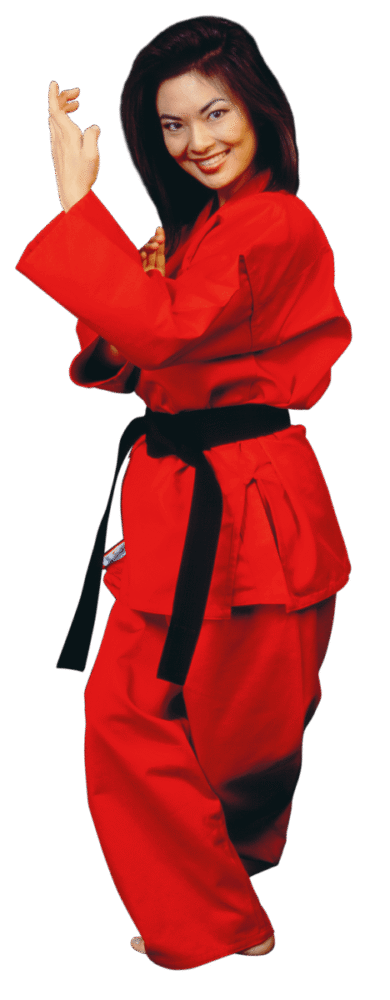 Asian Female Doing Martial Arts Move